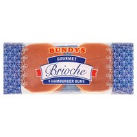 Bundys Gourmet 4 Brioche Hamburger Buns 320g