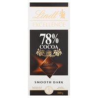 Lindt Excellence Dark 78% Cocoa Chocolate Bar 100g