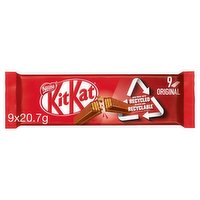 Kit Kat 2 Finger Milk Chocolate Biscuit Bar Multipack 9 Pack