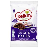 Kelkin Milk Chocolate Snack Packs Mini Rice Cakes 6 x 14g (84g)