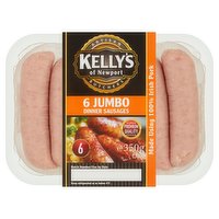 Kelly's of Newport 6 Jumbo Dinner Sausages 350g