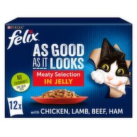 FELIX AS GOOD AS IT LOOKS Meaty Selection in Jelly Wet Cat Food 12x100g