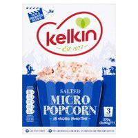 Kelkin Salted Micro Popcorn 3 x 90g (270g)