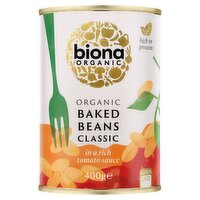 Biona Organic Baked Beans Classic in a Rich Tomato Sauce 400g