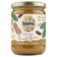 Biona Organic Peanut Butter Crunchy Salted 500g