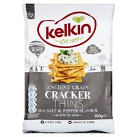 Kelkin Ancient Grain Sea Salt & Pepper Flavour Cracker Thins 100g