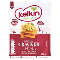 Kelkin Lentil Chilli Flavour Cracker Thins 100g