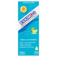 Eskimo-3 1700mg Omega-3 with Vitamin E Lime Flavour Food Supplement Liquid 105ml