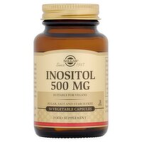 Solgar Food Supplement Inositol 500 mg 50 Vegetable Capsules