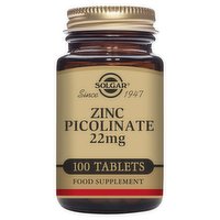 Solgar Zinc Picolinate 22mg 100 Tablets