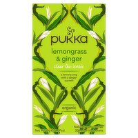 Pukka Organic Lemongrass & Ginger 20 Herbal Tea Sachets 36g