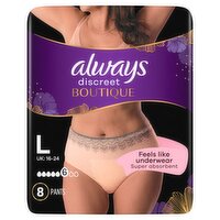 Always Discreet Boutique Underwear Incontinence Pants Plus Large Black x8