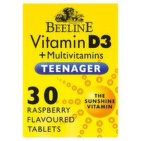 Beeline Teenager Vitamin D3 + Multivitamins 13-19 Years 30 Raspberry Flavoured Chewable Tablet