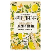 Heath & Heather Organic Lemon & Ginger 20 Envelope Bags 30g