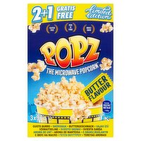 Popz Limited Edition The Microwave Popcorn Butter Flavour 3 x 90g