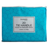 Dunnes Stores 20 Tie Handle Food & Freezer Bags Large 8 Litres