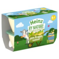 Heinz By Nature Pear & Apple Custard Baby Food 6+ Months 4 x 100g