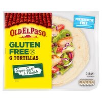 Old El Paso Gluten Free Regular Original Tortillas x6 216g