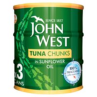 John West Tuna Chunks in Sunflower Oil 3 x 145g