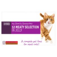 Dunnes Stores My Family Favourites Cat Food Meaty Selection in Jelly 12 x 100g (1.2kg)