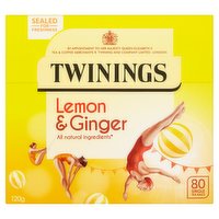 Twinings Lemon & Ginger 80 Single Tea Bags 120g