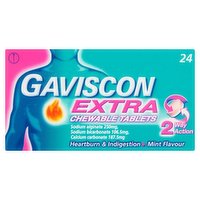 Gaviscon Extra Peppermint Chewable Tablets 24s