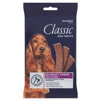 Dunnes Stores Classic Dog Treats 20 Meaty Strips Rich in Beef 200g