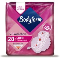 Bodyform Normal Ultra Towel with Wings, New Cour-V™ Adaptive Technology 28 pcs