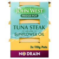 John West Fridge Pot Tuna Steak with a Little Sunflower Oil 3 x 110g