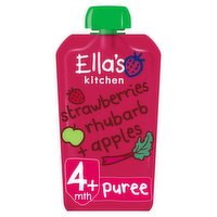 Ella's Kitchen Organic Strawberries, Rhubarb and Apples Baby Food Pouch 4+ Months 120g