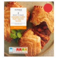 Dunnes Stores 2 Ready to Bake Chicken Curry Puff Pastry Slices 2 x 160g (320g)