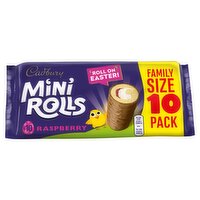 Cadbury 10 Mini Rolls Cakes Raspberry Family Size