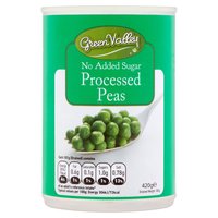 Green Valley No Added Sugar Processed Peas 420g