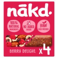 nakd. Berry Delight Fruit & Nut Bars 4x35g