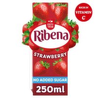 Ribena No Added Sugar Strawberry Juice Drink Carton 250ml