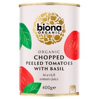 Biona Organic Chopped Peeled Tomatoes with Basil 400g