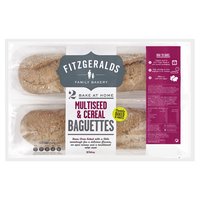 Fitzgeralds Family Bakery 2 Bake at Home Multiseed & Cereal Baguettes 250g