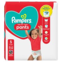 Pampers Baby-Dry Nappy Pants Size 5, 33 Nappies, 12kg - 17kg, Essential Pack
