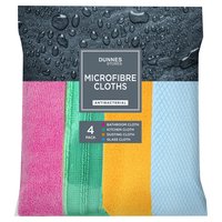 Dunnes Stores 4 Premium Microfibre Cloths - Antibacterial