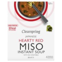 Clearspring Japanese Hearty Red Miso Instant Soup 4 x 10g (40g)