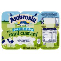 Ambrosia Mini Custard 30% Less Sugar Pots 6 x 55g (330g)