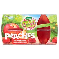 Sunny South Fruit in Jelly Pots Peaches in Strawberry Flavoured Jelly 4 x 120g (480g)