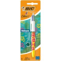 BIC 4 Colours Velours Ballpoint Pens Medium Point (1.0 mm) - Jungle, Flower or Gecko, Pack of 1