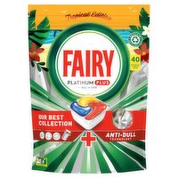 Fairy Platinum Plus All In One Dishwasher Tablets, Lemon, 40 Tablets