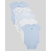 Pure Cotton Bodysuits - Pack Of 5 Blue Newborn