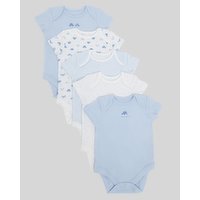 Pure Cotton Bodysuits - Pack Of 5 Blue 0-3 Mths