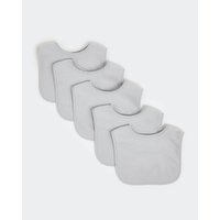 Cotton Rich Terry Bib (5 Pack) Grey