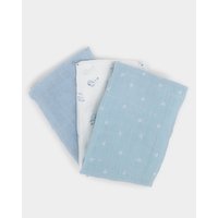 Muslin Cloths - Pack Of 3 Blue 