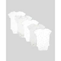 Pure Cotton Bodysuit - Pack Of 5 -  Green 3-6 Mths