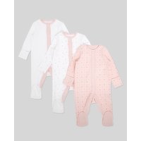 Cotton Baby Sleepsuits - Pack Of 3 - Light-Pink Newborn